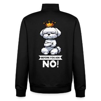 Before You Ask Malteser Maltese Owners Maltese - Unisex Organic Zip Sweatshirt by Stanley/Stella - black - Back - AI Model Male 185 light (185cm)