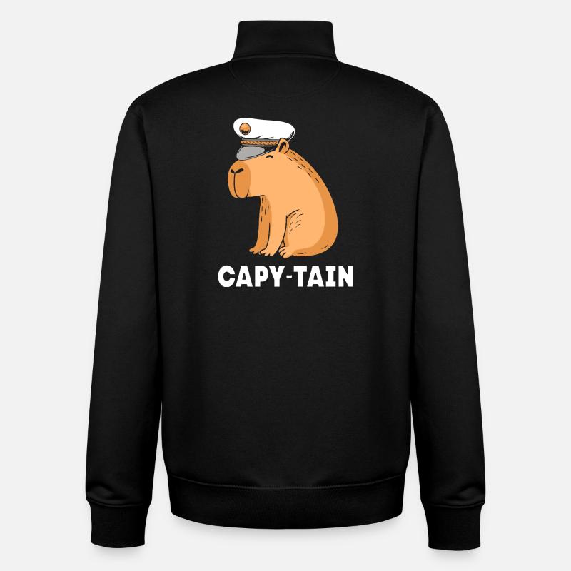 Capybara Capibara - Sweat zippé unisexe en coton bio Stanley/Stella - noir