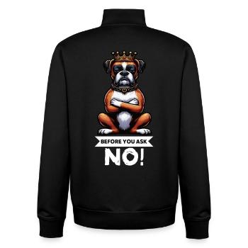 Before You Ask Boxer Boxer Owner Boxer Lovers - Unisex Organic Zip Sweatshirt by Stanley/Stella - black - Back - AI Model Male 185 light (185cm)