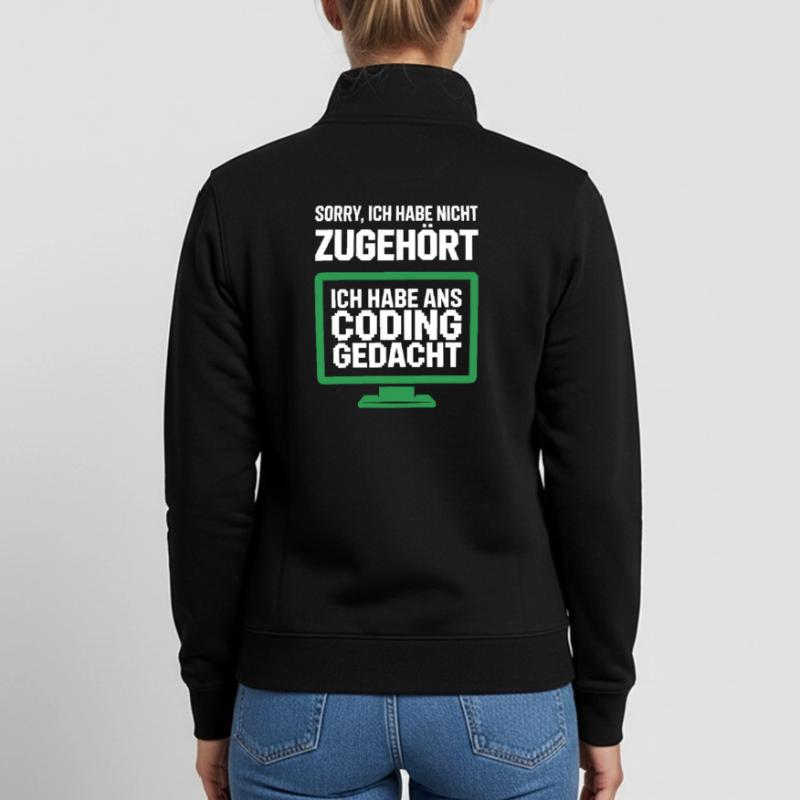 Coding Thought Screen Saying Unisex Organic Zip Sweatshirt by Stanley/Stella