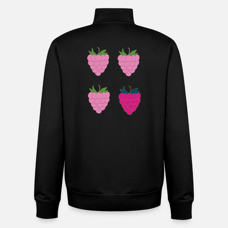 Double Raspberry Pop Art - Unisex Organic Zip Sweatshirt by Stanley/Stella - black