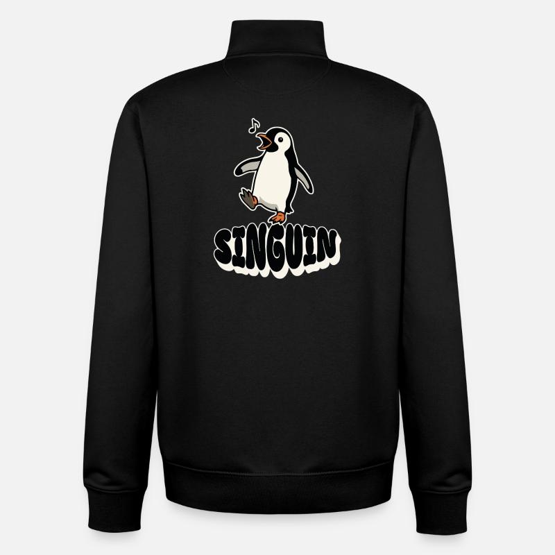 Singender Pinguin - Singuin - Unisex Organic Zip Sweatshirt von Stanley/Stella - Schwarz