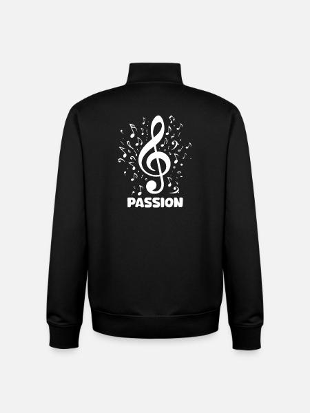PASSION clef music design - Unisex Organic Zip Sweatshirt by Stanley/Stella - black