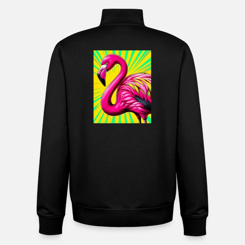 Flamingo - Unisex Organic Zip Sweatshirt von Stanley/Stella - Schwarz