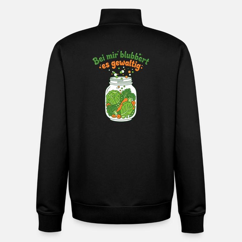Fermentation Vegetable Mason Jar Bubbling - Unisex Organic Zip Sweatshirt by Stanley/Stella - black