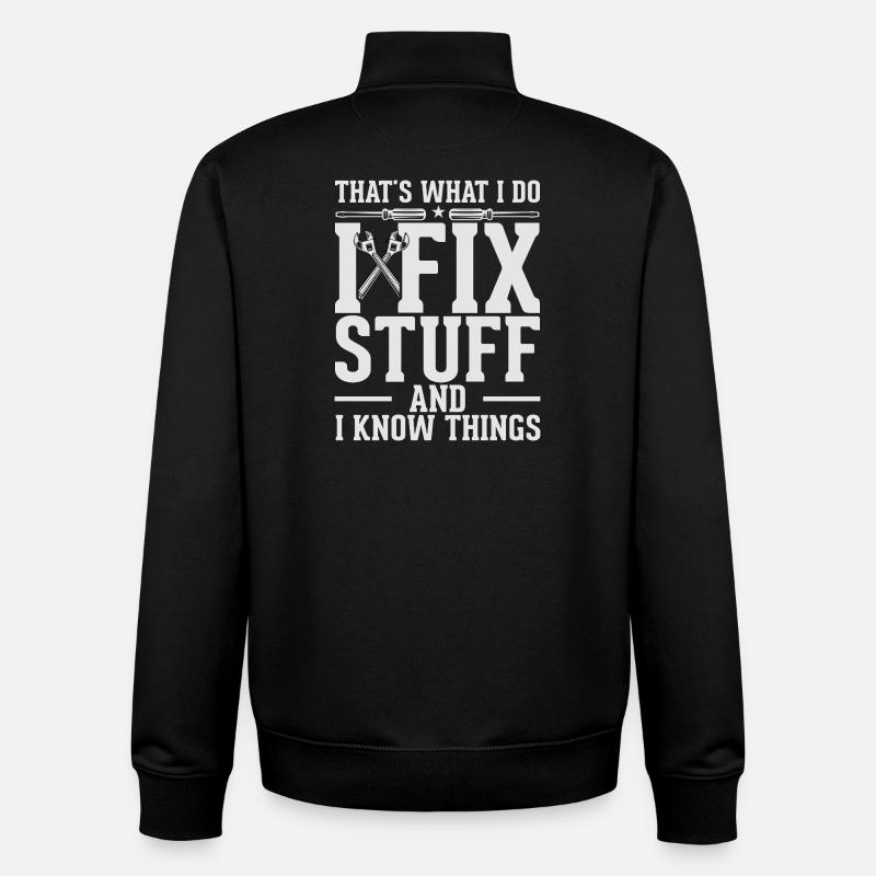 Repariere Dinge und weiß Dinge - Unisex Organic Zip Sweatshirt von Stanley/Stella - Schwarz