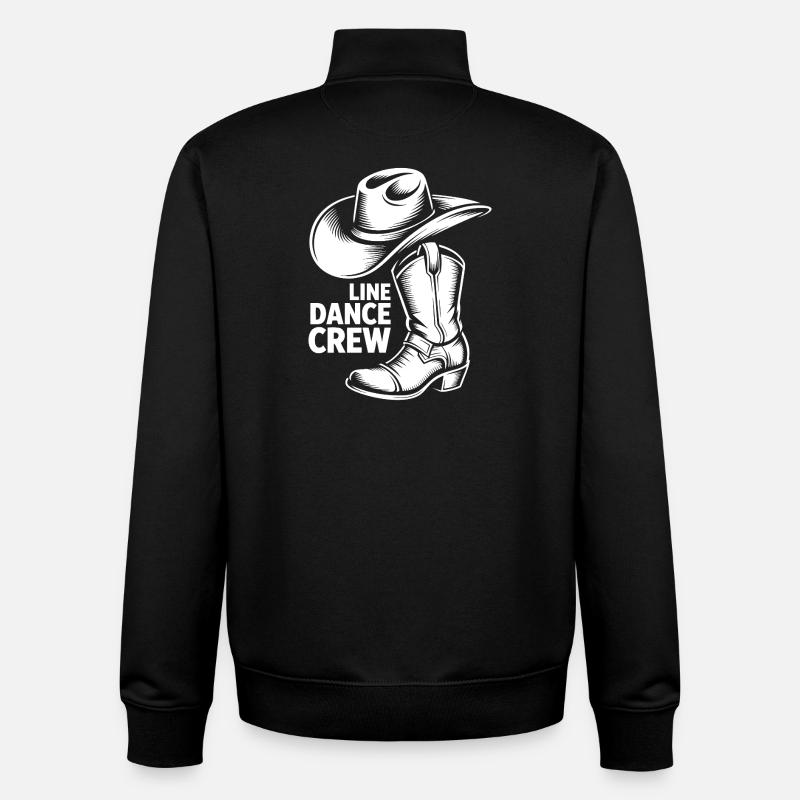Line Dance Crew Cowboy Boots - Unisex Organic Zip Sweatshirt by Stanley/Stella - black