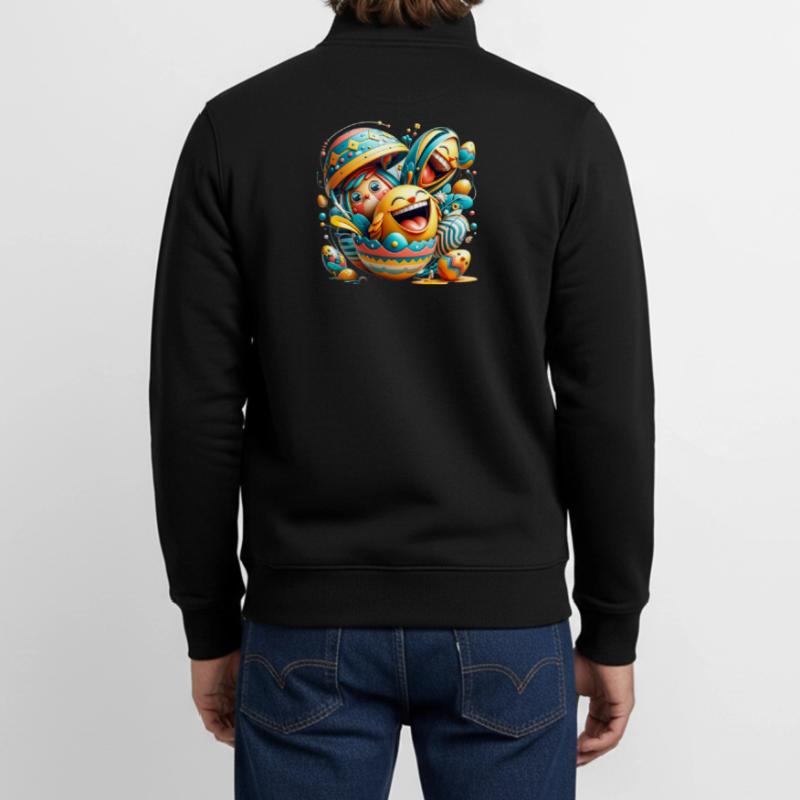 Conception graphique de Pâques dans le style Mixed Dimensions Sweat zippé unisexe en coton bio Stanley/Stella
