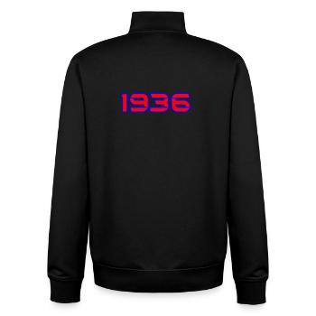1936 - Unisex Organic Zip Sweatshirt von Stanley/Stella - Schwarz - Hinten - AI Model Male 185 light (185cm)