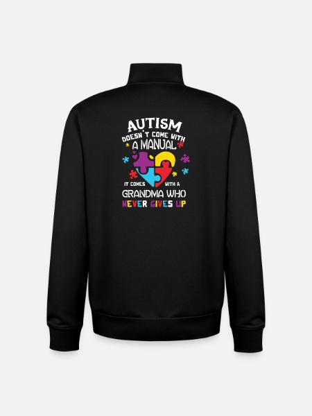 Autismus-Bewusstseins-T-Shirt für Großmutter - Unisex Organic Zip Sweatshirt von Stanley/Stella - Schwarz
