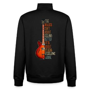 Guitar Blues Music Gift pour musiciens - Sweat zippé unisexe en coton bio Stanley/Stella - noir - Dos - AI Model Male 185 light (185cm)