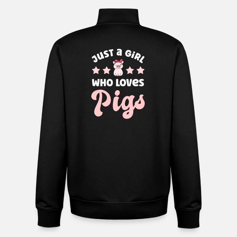 Pig pigs - Unisex Organic Zip Sweatshirt by Stanley/Stella - black