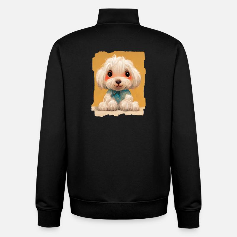 Bébé Bichon Chien Mignon - Sweat zippé unisexe en coton bio Stanley/Stella - noir