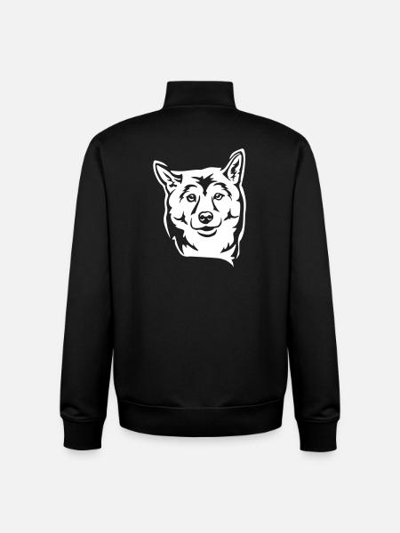 Shiba Kopf "Black Edition" - Unisex Organic Zip Sweatshirt von Stanley/Stella - Schwarz