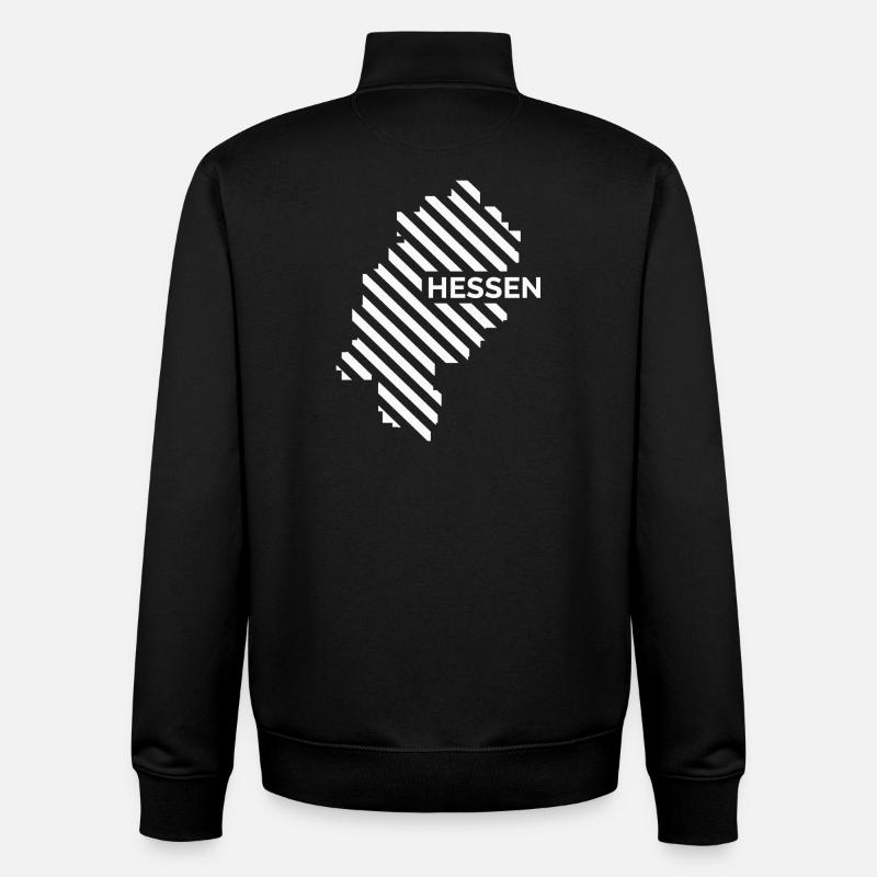 Hessen Map - Unisex Organic Zip Sweatshirt by Stanley/Stella - black