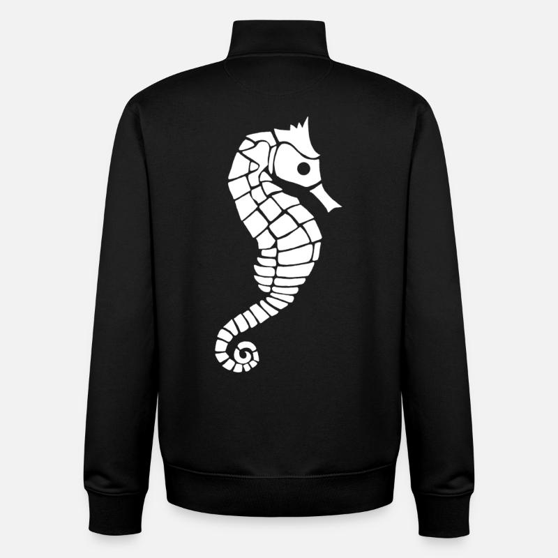 Weißes Seepferdchen - Unisex Organic Zip Sweatshirt von Stanley/Stella - Schwarz