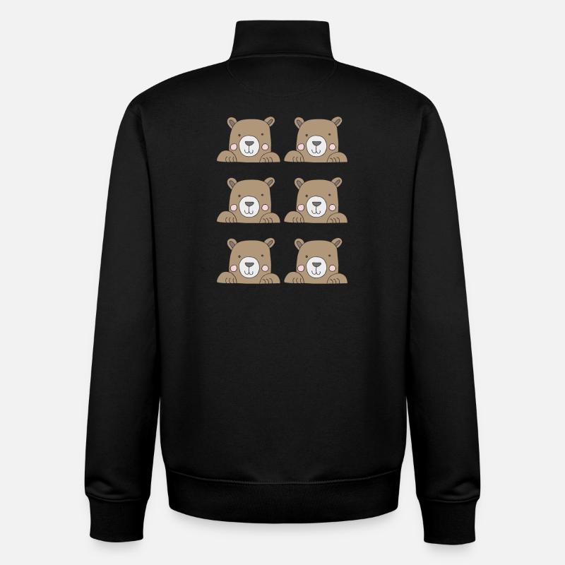 bärenkopf 6fach - Unisex Organic Zip Sweatshirt von Stanley/Stella - Schwarz