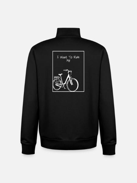 Bicycle Silhouette on Black - Unisex Organic Zip Sweatshirt by Stanley/Stella - black