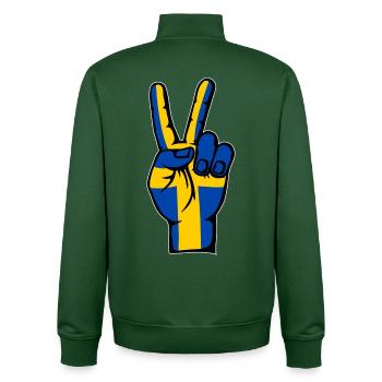 Schweden Flagge Frieden Victory Symbol - Unisex Organic Zip Sweatshirt von Stanley/Stella - Flaschengrün - Hinten - AI Model Male 185 dark (185cm)