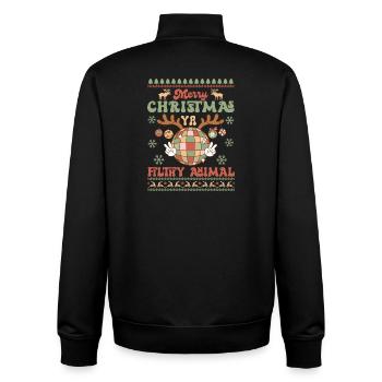 Pull de Noël moche - Sweat zippé unisexe en coton bio Stanley/Stella - noir - Dos - AI Model Male 185 light (185cm)