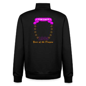 Birthday in the Year of the Dragon for Portrait - Unisex Organic Zip Sweatshirt by Stanley/Stella - black - Back - AI Model Male 185 light (185cm)