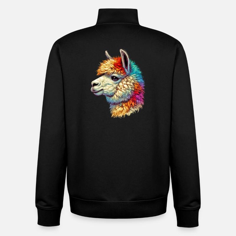 Alpaga - Sweat zippé unisexe en coton bio Stanley/Stella - noir