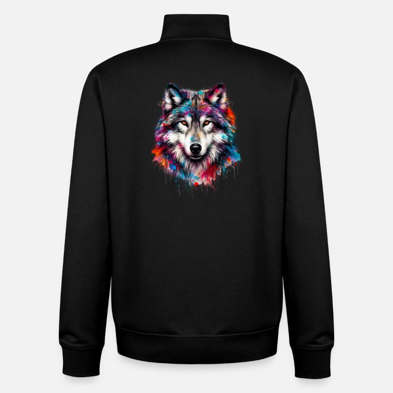 Loup - Sweat zippé unisexe en coton bio Stanley/Stella - noir