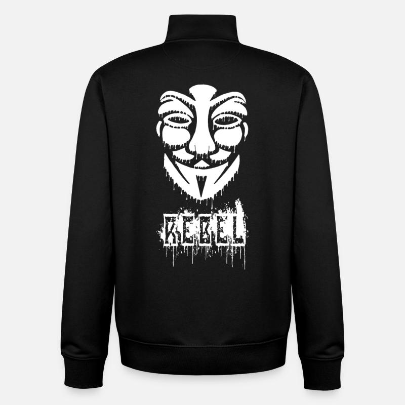 Anonymous graffiti - Unisex Organic Zip Sweatshirt by Stanley/Stella - black