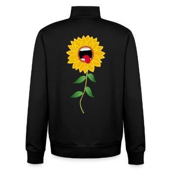 Howling Sunflower Flower - Unisex Organic Zip Sweatshirt by Stanley/Stella - black - Back - AI Model Male 185 light (185cm)