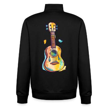 Ukulele Comic Look - Unisex Organic Zip Sweatshirt von Stanley/Stella - Schwarz - Hinten - AI Model Male 185 light (185cm)