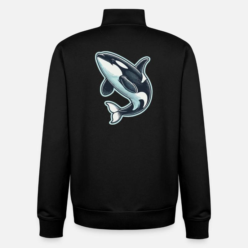 Killer whale - Unisex Organic Zip Sweatshirt by Stanley/Stella - black
