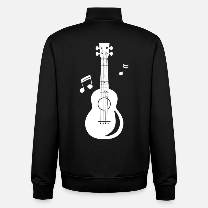 Graphiques Ukulele - Sweat zippé unisexe en coton bio Stanley/Stella - noir