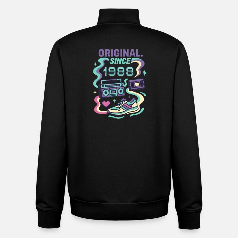 Original depuis 1988. Année de naissance 1988 - Sweat zippé unisexe en coton bio Stanley/Stella - noir