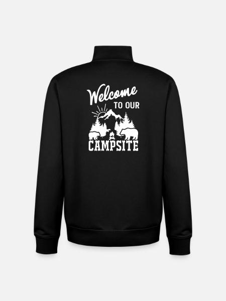 Mountain Nature Campfire Scene - Unisex Organic Zip Sweatshirt by Stanley/Stella - black