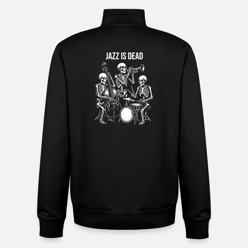 Conception du groupe squelette Dead Jazz - Sweat zippé unisexe en coton bio Stanley/Stella - noir