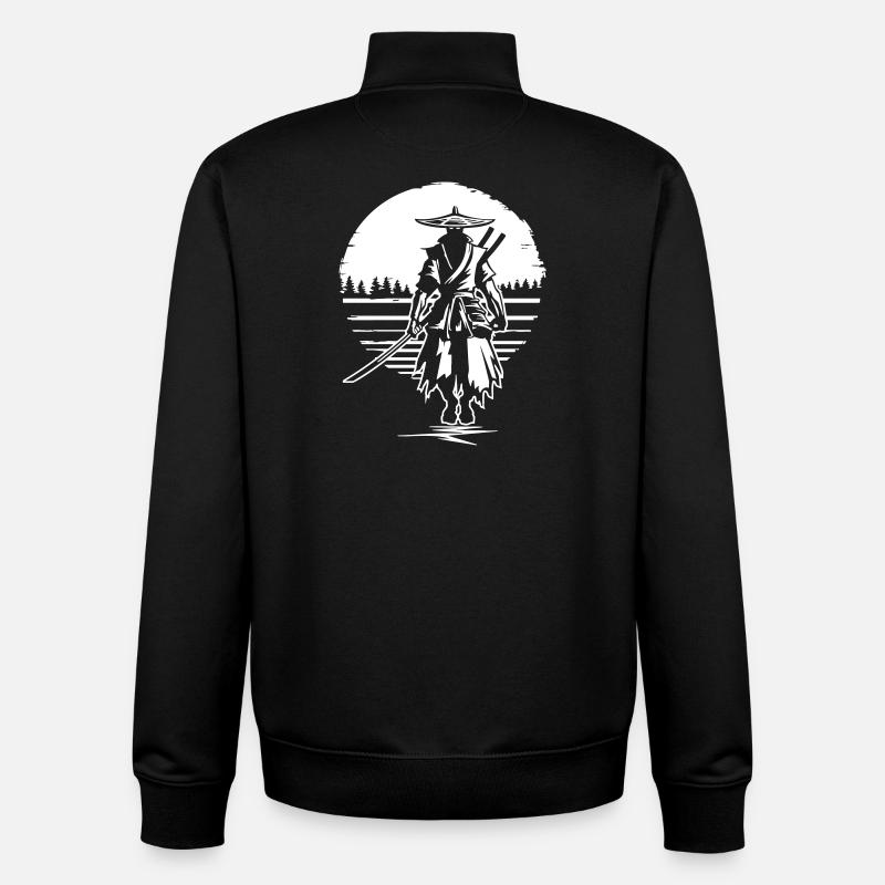Samurai vor Sonnenuntergang - Unisex Organic Zip Sweatshirt von Stanley/Stella - Schwarz