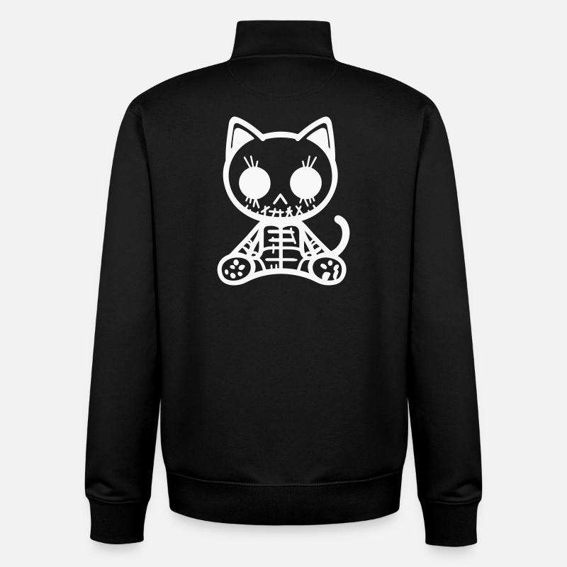 Katze Zombie - Unisex Organic Zip Sweatshirt von Stanley/Stella - Schwarz