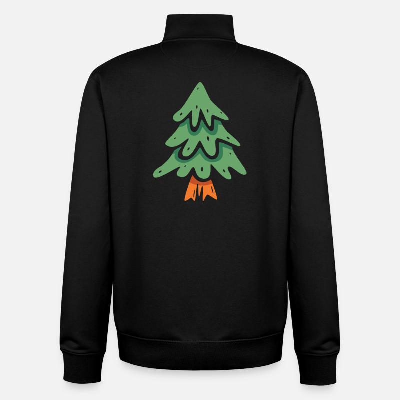 Arbre de Noël style dessin animé - Sweat zippé unisexe en coton bio Stanley/Stella - noir