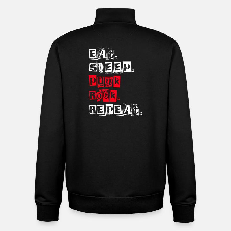 Eat Sleep Punk Rock Repeat - Unisex Organic Zip Sweatshirt by Stanley/Stella - black