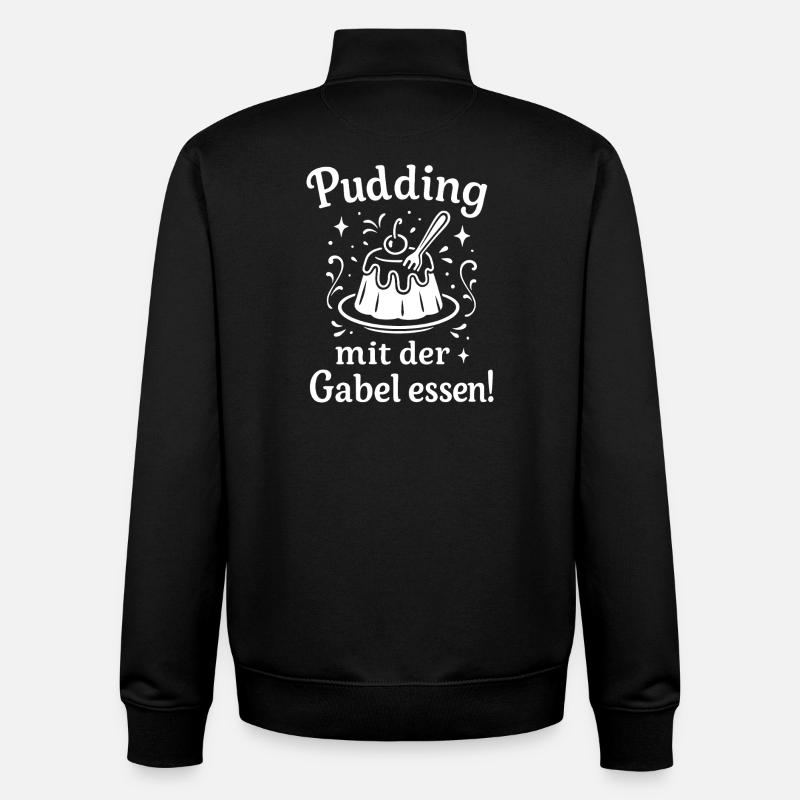Pudding mit der Gabel Essen - Unisex Organic Zip Sweatshirt von Stanley/Stella - Schwarz