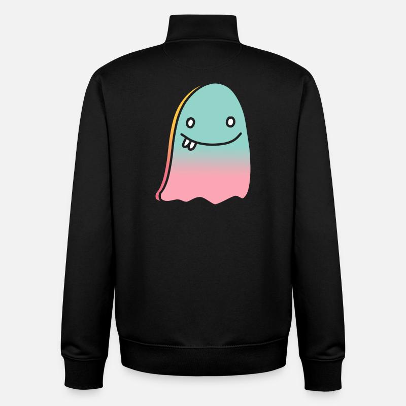 Ghost doodle gradient - Unisex Organic Zip Sweatshirt by Stanley/Stella - black