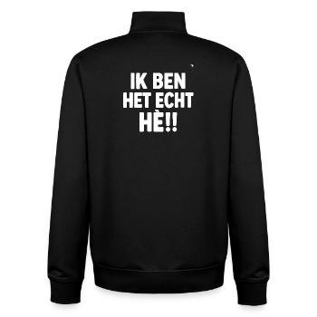 Ich bin es wirklich!! - Unisex Organic Zip Sweatshirt von Stanley/Stella - Schwarz - Hinten - AI Model Male 185 light (185cm)