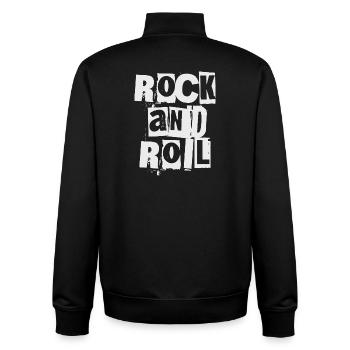Rock'n'Roll Distressed und Bold Logo-Design - Unisex Organic Zip Sweatshirt von Stanley/Stella - Schwarz - Hinten - AI Model Male 185 light (185cm)