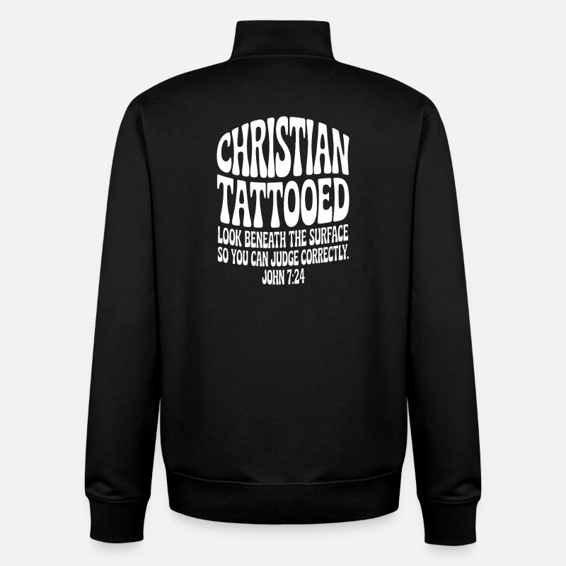 Christian Tattooed Look Beneath - Unisex Organic Zip Sweatshirt by Stanley/Stella - black