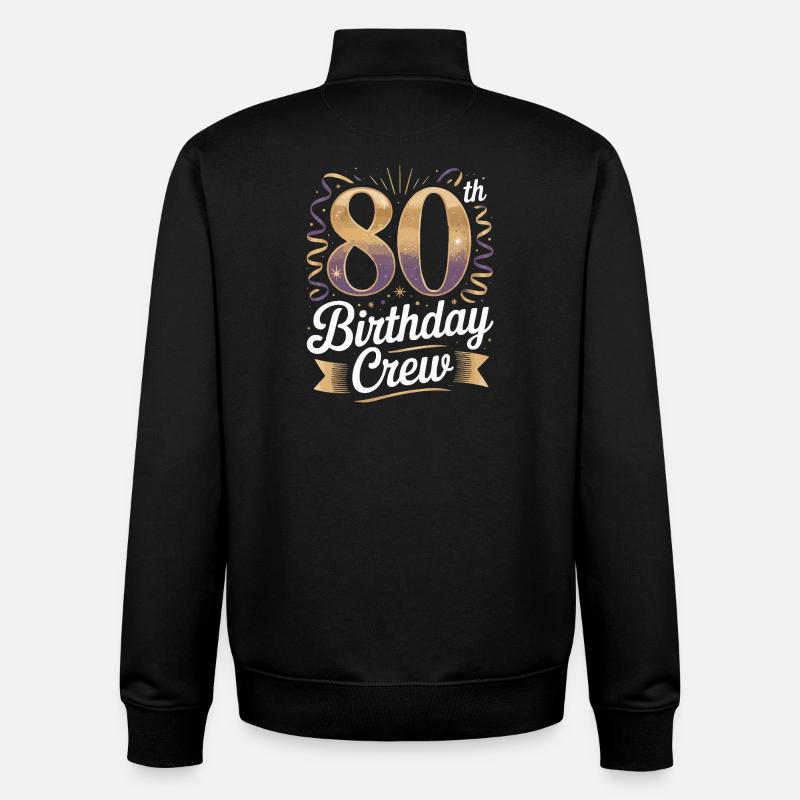 Équipe du 80e anniversaire - Sweat zippé unisexe en coton bio Stanley/Stella - noir