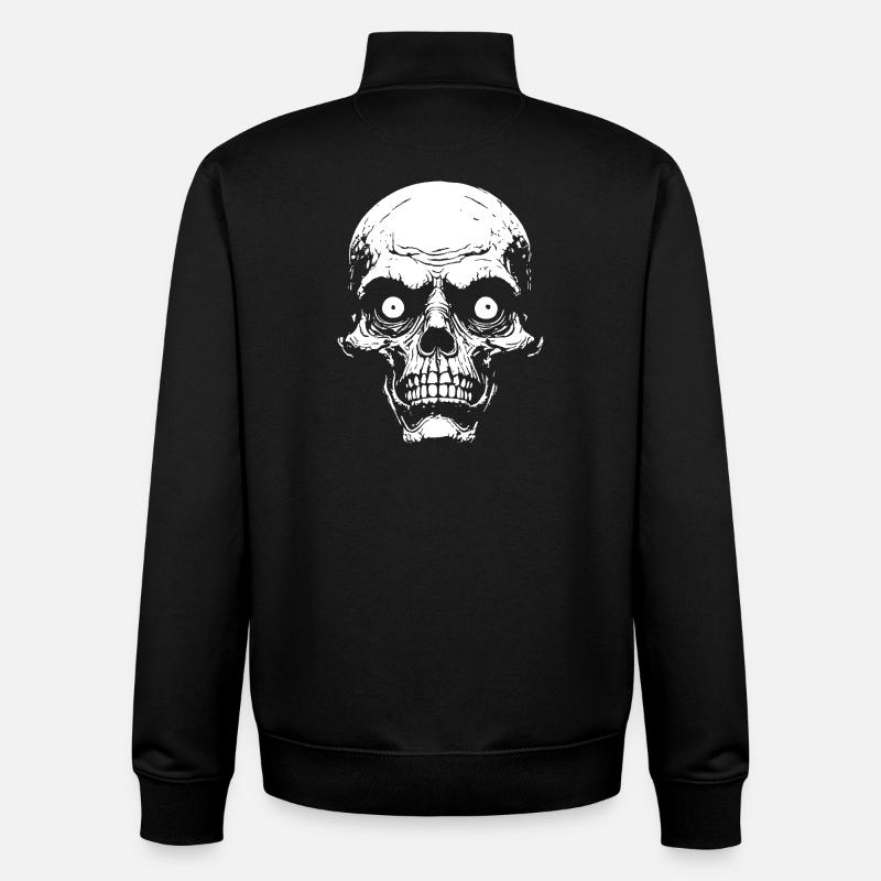 Graphique du Crâne Psychopathe - Sweat zippé unisexe en coton bio Stanley/Stella - noir