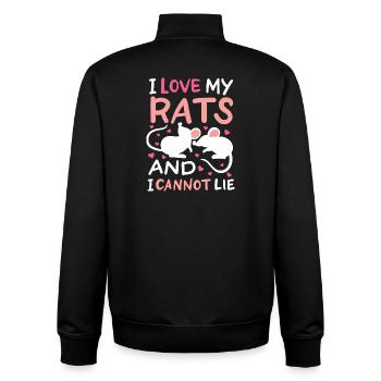 I Love My Rats And I Cannot Lie Design - Unisex Organic Zip Sweatshirt von Stanley/Stella - Schwarz - Hinten - AI Model Male 185 light (185cm)