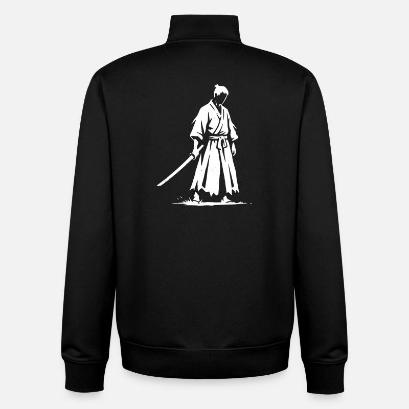 Sad Ronin Samurai Warrior - Sweat zippé unisexe en coton bio Stanley/Stella - noir