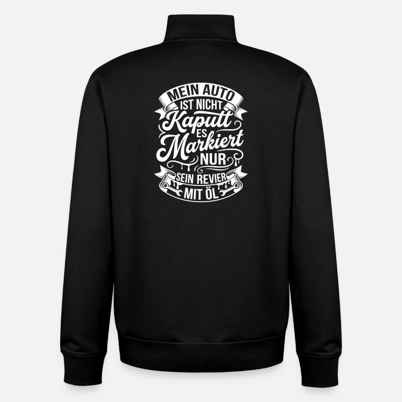 My car marks its territory - Unisex Organic Zip Sweatshirt by Stanley/Stella - black