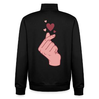Kpop Cœur de doigt Coréen Pop Amour mignon Coréen - Sweat zippé unisexe en coton bio Stanley/Stella - noir - Dos - AI Model Male 185 light (185cm)
